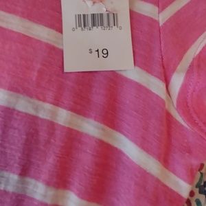 Joe Fresh,Size L,Pink & White striped Womens top